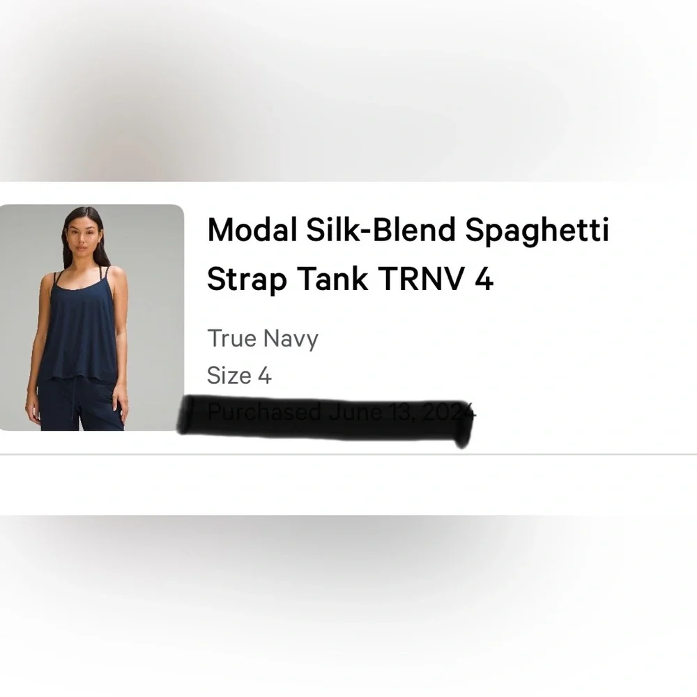 Lululemon Athletica Modal Silk Blend Spaghetti strapped Tank Top - Picture 4 of 4